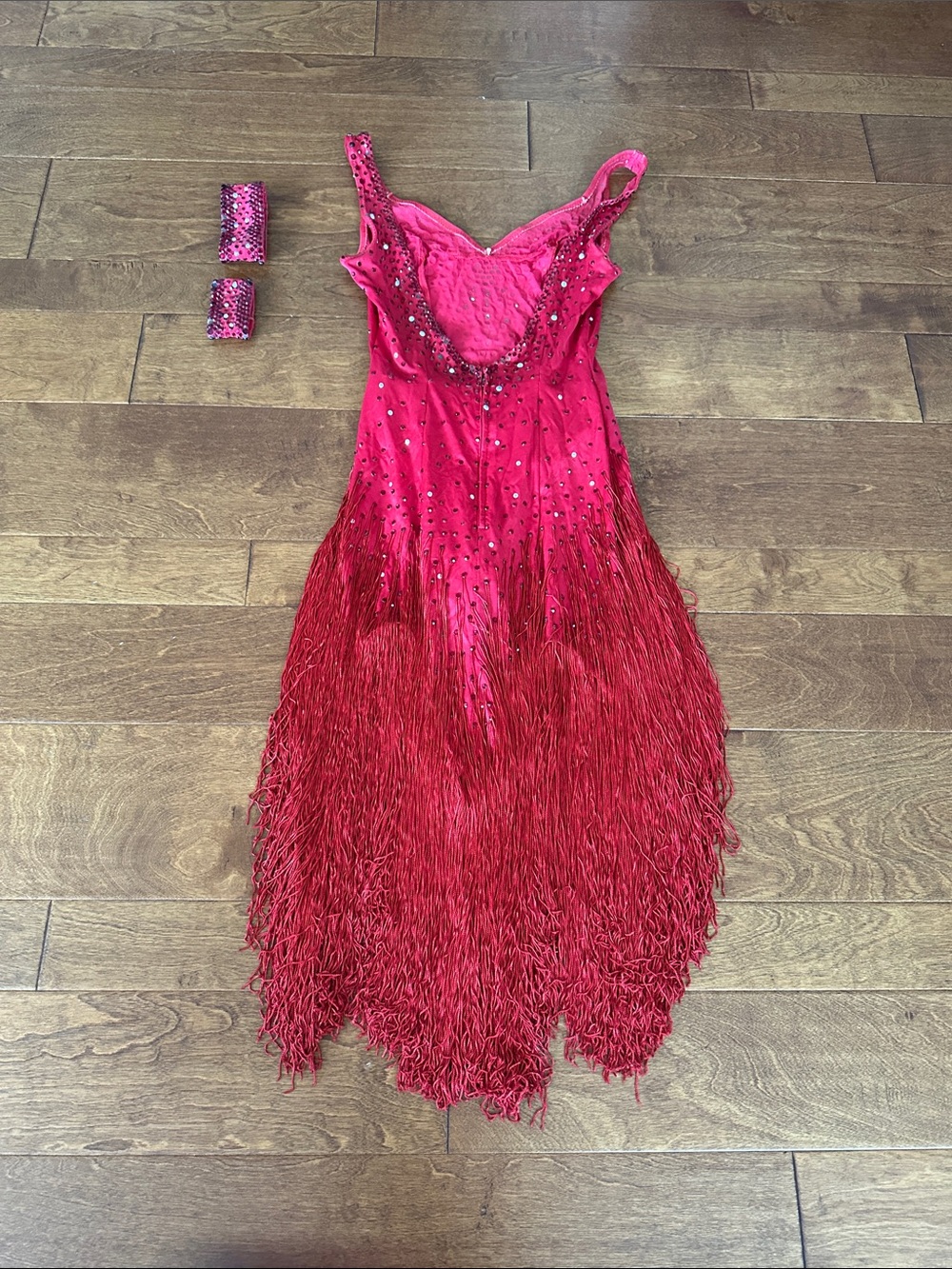 Source Unknown Hot Pink Sequin Fringe Dance Dress - Picture 2 of 2